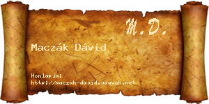 Maczák Dávid névjegykártya