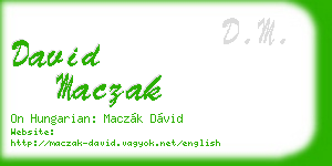 david maczak business card