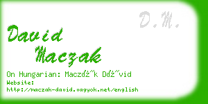 david maczak business card